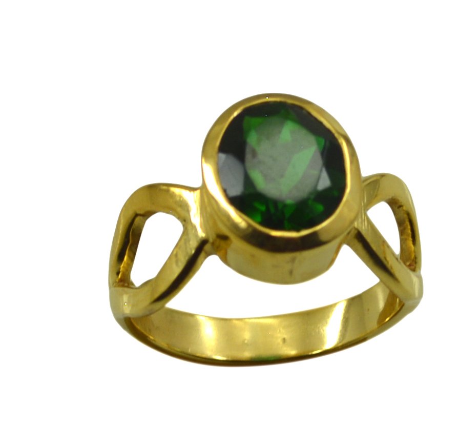 Riyo Green Emerald Cz  18kt Gold Plated Cut Out Ring Gpremcz70-96151