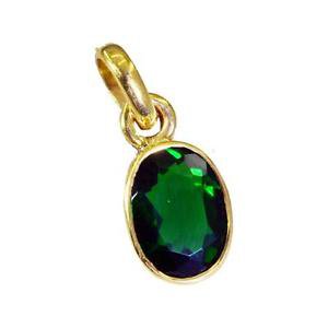 Riyogems Green Emerald Cz Rhodium Plate Stud Pendant L 1in Gppemcz-96003