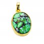 Riyogems Turquoise Wholesale Gold Plate Aurora Pendant L 2.1in Gpptur-82034