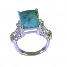 Riyo A Turquoise 925 Solid Sterling Silver Cutting Edge Ring Srtur65-82039