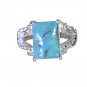 Riyo A Turquoise 925 Solid Sterling Silver Cutting Edge Ring Srtur65-82039