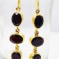 Riyogems Ruby Cz 18kt Y.G. Plated Dangle Earrings L 1.5in Gperucz-104009