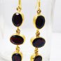 Riyogems Ruby Cz 18kt Y.G. Plated Dangle Earrings L 1.5in Gperucz-104009