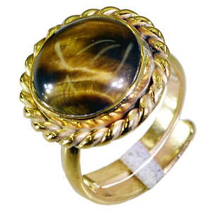 Riyo Tiger Eye 18k Y Gold Plate Regards Ring Jewelry Sz 7 Gprtey7-80034