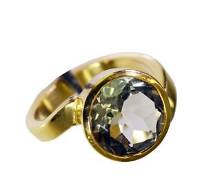 Green Amethyst 18 Ct Ygold Plated Regards Ring Jewelry