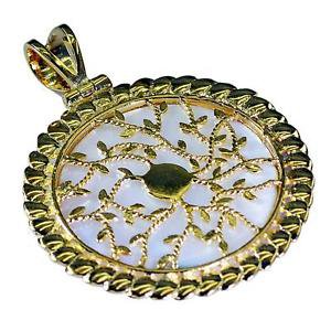 Riyogems Shell Pearl Gold Plated India Key Pendant L 1.5in Gppshe-72034