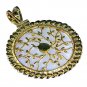 Riyogems Shell Pearl Gold Plated India Key Pendant L 1.5in Gppshe-72034