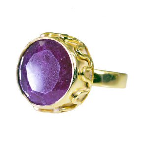 Riyo Indi Ruby Jewelry Gold Plated Aqiq Ring Sz 6 Gpriru6-34042
