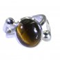Riyo Brown Tiger Eye 925 Solid Sterling Silver Bejeweled Ring Srtey55-80010