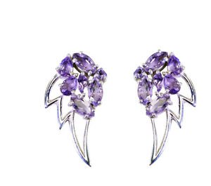 Riyo Amethyst Nice Silver Jewelry Silver Earring Wires L 1.3in Seame-2105