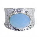 Riyo Blue  925 sterling silver Blue Chalcedany Ring scenicbonny artisan handmade