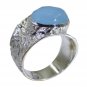 Riyo Blue 925 sterling silver Blue Chalcedany Ring scenicbonny artisan handmade