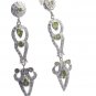 Riyo Green Peridot 925 Solid Sterling Silver Floral Earring L 2.5in Seper-58073