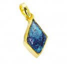 Riyogems Turquoise 18-Kt Gold Plating Ball Pendant L 2.1in Gpptur-82055