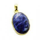 Riyogems Sodalite 18k Gold Plated Zodiac Pendants L 1.2in Gppjas-40046