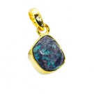 Riyogems Turquoise 18c Gold Polish Cameo Pendant L 2.1in Gpptur-82064