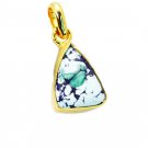 Riyogems Turquoise 18c Gold Plated Bead Pendant L 2.1in Gpptur-82057