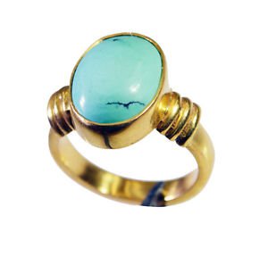Riyo Turquoise 18kt Y.G. Plated Classic Day Rings Sz 5.5 Gprtur5.5-82107