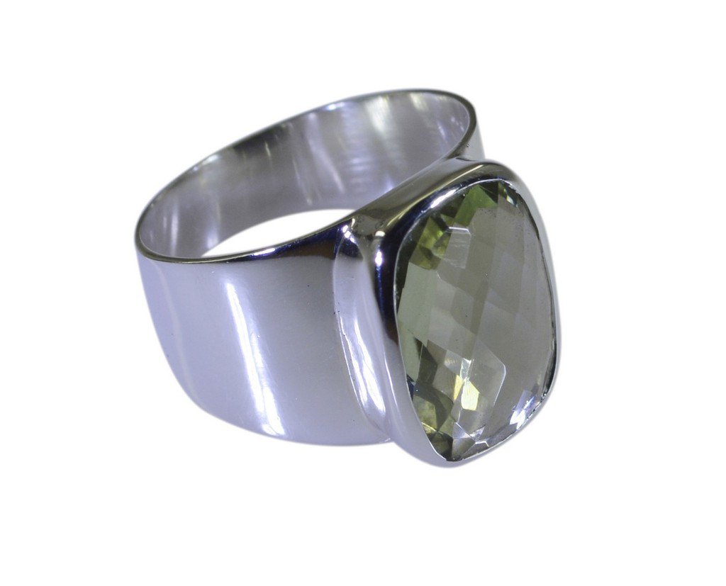 Riyo Green 925 sterling silver Green Amethyst Ring good gemstone healing jewelry