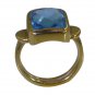 Riyo Blue  Gold Plated Blue Topaz CZ Ring nice gemstone healing jewelry GPRBTCZ6