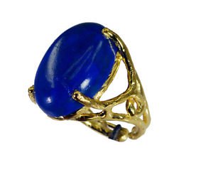 Riyo Lapis Lazuli 18kt Gold Plating Classic Day Rings Sz 6.5 Gprlla6.5-44064