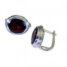 Riyo Red Garnet 925 Solid Sterling Silver Wear Anywhere Earring L 0.7in Segar-26