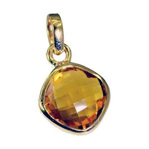 Riyogems Citrine Cz 18c Gold Plated Red Carpet Style Pendant L 1.1in Gppcicz-940