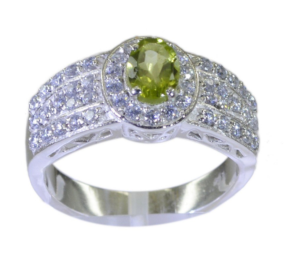 Riyo Green 925 sterling silver Peridot Ring engaging gemstone jewelry SRPER80-58