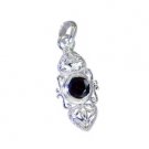 Riyo Garnet Old Mexican Silver Jewelry Silver Filigree Pendant L 1.5in Spgar-260