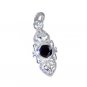 Riyo Garnet Old Mexican Silver Jewelry Silver Filigree Pendant L 1.5in Spgar-260