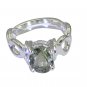 Riyo A Green Amethyst 925 Solid Sterling Silver Reflective Ring Srgam80-28081
