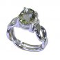 Riyo A Green Amethyst 925 Solid Sterling Silver Reflective Ring Srgam80-28081