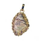 Riyogems Picture Jasper 18.Kt Gold Plating Twist Pendants L 1.7in Gppjas-40041