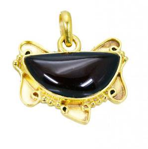 Riyogems Red Onyx 18c Gold Plating Nautical Pendant L 1.5in Gppron-66035