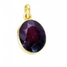 Riyogems Indi Ruby 18kt Gold Plated Crown Pendants L 1.5in Gppiru-34017