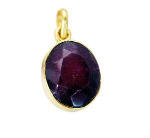 Riyogems Indi Ruby 18kt Gold Plated Crown Pendants L 1.5in Gppiru-34017