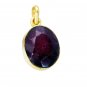Riyogems Indi Ruby 18kt Gold Plated Crown Pendants L 1.5in Gppiru-34017