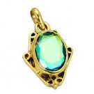 Riyogems Dichroic Glass 18.Kt Gold Platings Huggie Pendants L 1.2in Gppdgl-22054