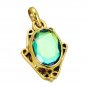 Riyogems Dichroic Glass 18.Kt Gold Platings Huggie Pendants L 1.2in Gppdgl-22054