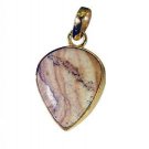 Riyogems Picture Jasper 18c Gold Plating Piglet Pendants L 1.7in Gppjas-40020