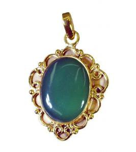 Riyogems Green Onyx 18kt Gold Platings Formal Pendant L 1.2in Gppgon-30044