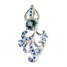 Riyo Blue Topaz Twisted Silver Jewelry Custom Silver Pendant L 1.5in Spbto-10038