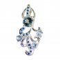 Riyo Blue Topaz Twisted Silver Jewelry Custom Silver Pendant L 1.5in Spbto-10038