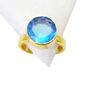 Riyo Blue Topaz Cz Gold Plated Online Cameo Ring Sz 8 Gprbtcz8-92053