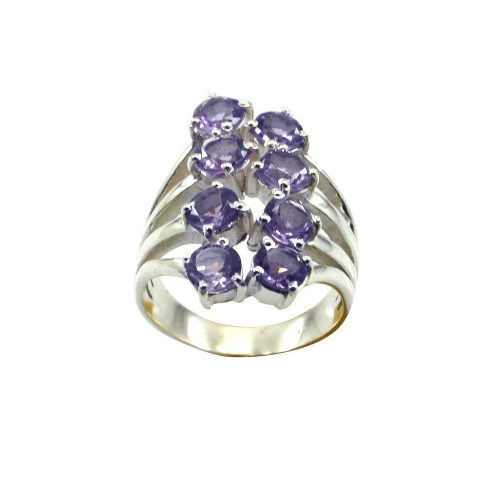 Riyo Purple Amethyst 925 Solid Sterling Silver Eye Catching Ring Srame80-2177