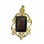Riyogems Smoky Quartz 18.Kt Y Gold Plated Crossover Pendant L 1.2in Gppsqu-76044