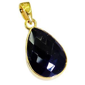 Riyogems Black Onyx Wholesale Gold Plate Cinderella Pendant L 1.5in Gppbon-6001