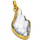 Riyogems Shell Pearl 18 Kt Gold Plated Eternity Band Pendants L 1.5in Gppshe-720