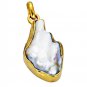 Riyogems Shell Pearl 18 Kt Gold Plated Eternity Band Pendants L 1.5in Gppshe-720
