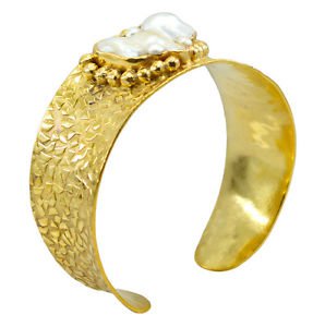 Riyo   Gemstone  18kt Gold Plated Pre Formed Bangle W 1in Gpbmul-52029